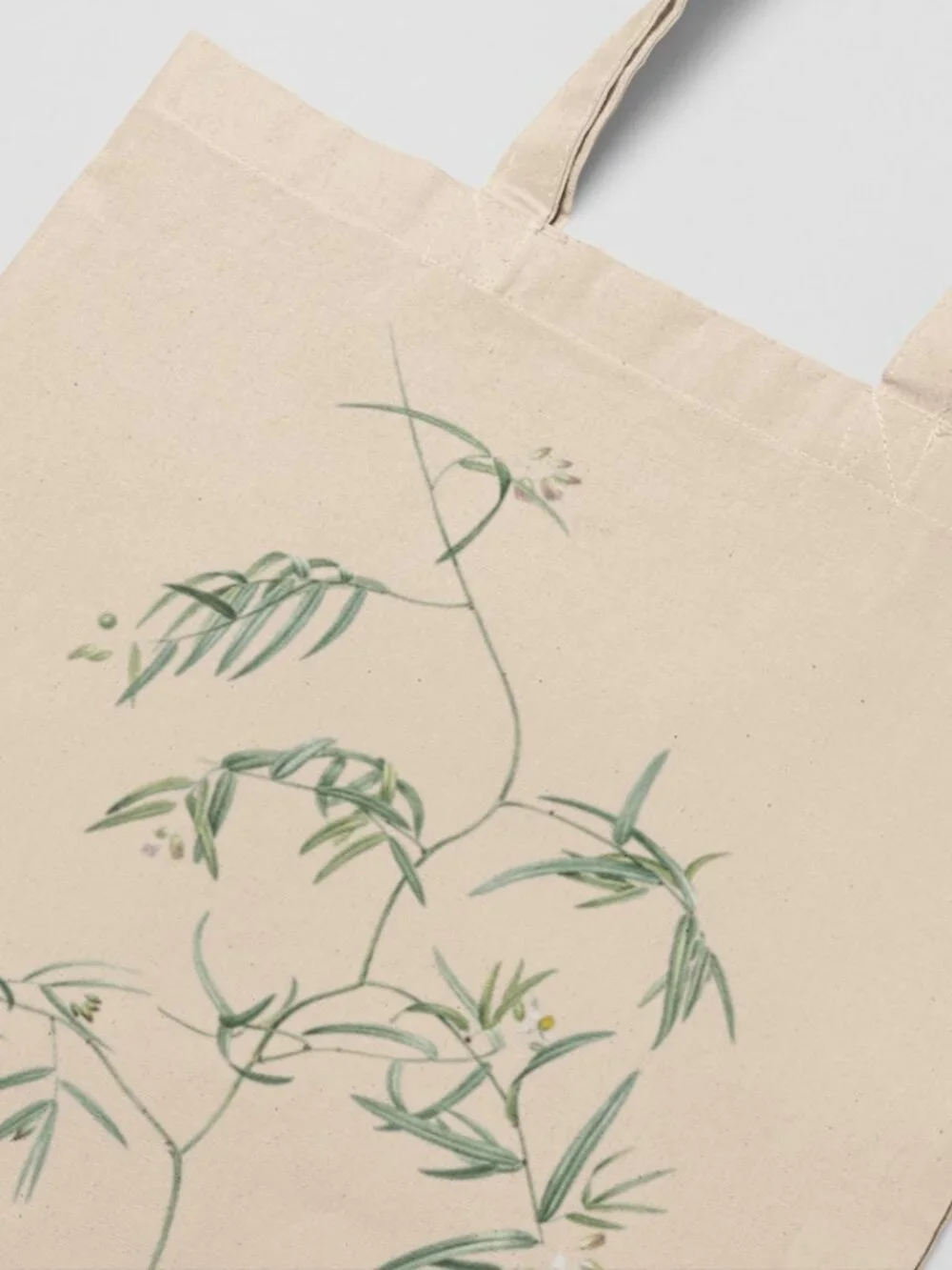 Bridal Creeper Vintage Floral Print Graphic Canvas Tote Bag